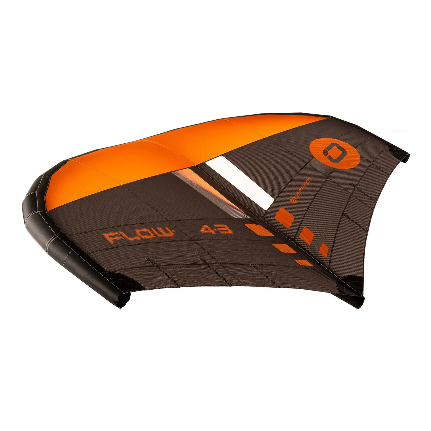 Ozone Flow V2 taille 4.3 vue de trois quarts, coloris orange et carbone